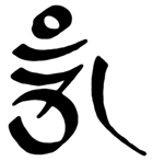 the seed syllable om in a Korean style Lantsa script